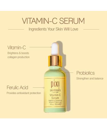 Pixi Vitamin-C Serum - Brightening Daily Serum for Radiant Skin | 1.01 Fl Oz | Maintain Youthful Complexion | International Shipping Available - Buy Online on GoSupps.com