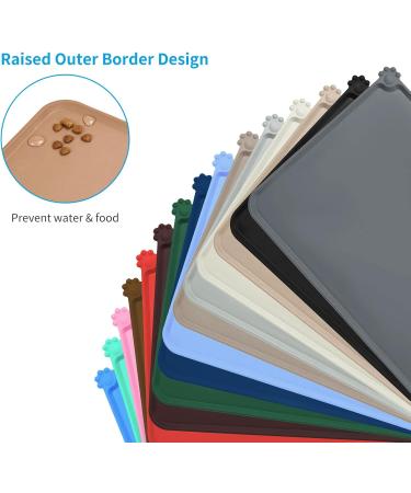 Audwud Silicone Waterproof Pet Feeding Mat - Anti-Slip Dog & Cat Bowl Mat (71x46 cm) - Apricot Color - Buy Online on GoSupps.com