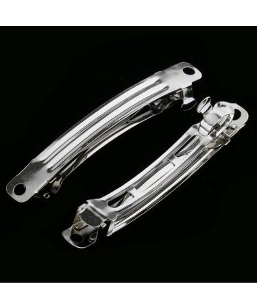 50 Pieces Retro Sliver Blank French Barrettes Hair Clips Craft Ribbon Bow DIY Elastic Tool - 7 x 58mm - Buy Online on GoSupps.com