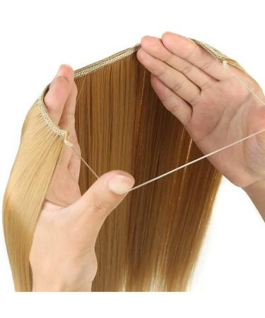 Shop 61 cm Smooth One Piece Human Hair Extensions - No Clip Remy Invisible Headband - 100g Light Brown Hair Pieces for Women - Buy Online on GoSupps.com