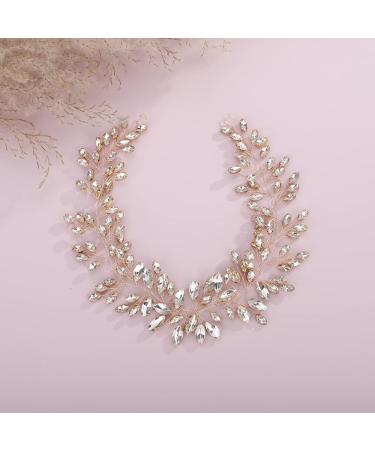 JWICOS Crystal Wedding Headband Bridal Hair Vine - Gold Prom Hair Accessories - Buy Online on GoSupps.com