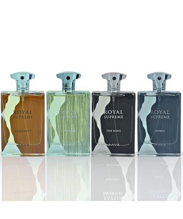 Rave Royal Supreme Dominant Conquer The King Noble - EDP Sprays 100ML (3.4 OZ) Long Lasting Fragrances for Men. (SUPREME BUNDLE) 3.4 Fl Oz (Pack of 1) Supreme Bundle