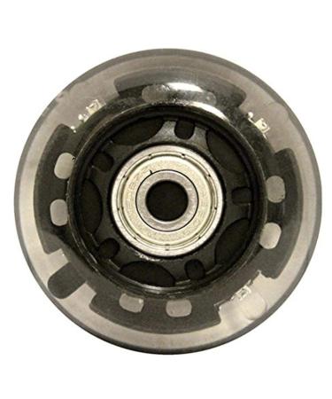 KSS 82A Skate Ripstik Light Up LED Inline Wheels with Bearings (4 Pack), 64mm, Black