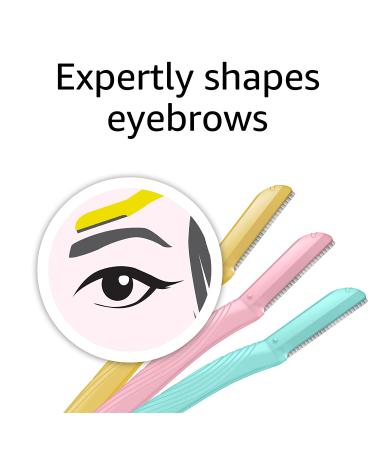 Amazon Basics Exfoliating Dermaplaning Tool & Eyebrow Facial Razor - 3 Count Pack - Buy Online on GoSupps.com