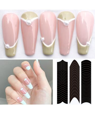 French Manicure Nail Stickers - 6 Sheets French Tip Nail Guides for DIY Nail Art - Buy Online on GoSupps.com