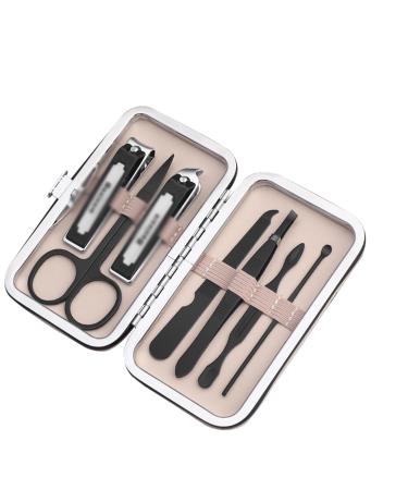 Nail Clippers Set Manicure Set Sharp and Durable Fingernail Clipper with Nail File Manicure Tools for Men Women (Color : Black A)