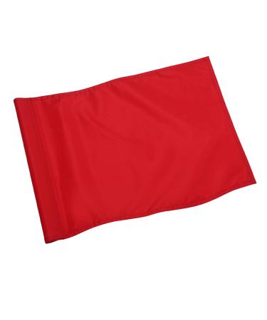 KINGTOP Standard Golf Flag with Tube Inserted Practice Putting Green Golf Course Driving Range Premium 420D Nylon Golf Pin Flags PGA Regulation 14" H by 20" L Blank Red 1Pack- Blank Red