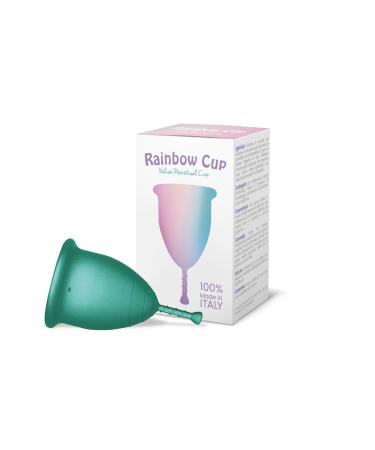 Rainbowcup menstrual cup made in Italy made of medical silicone select the tonic size and color from |Soft-Smarilldo size 1 Taglia 1 emerald