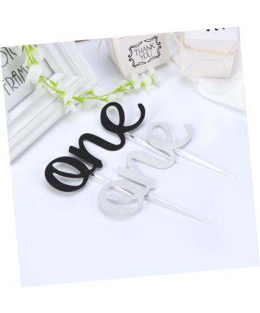 KONTONTY One Cupcake Picks Cupcake Topper Glitter Cake Toppers Birthday Cake Double Sided - Buy Online on GoSupps.com