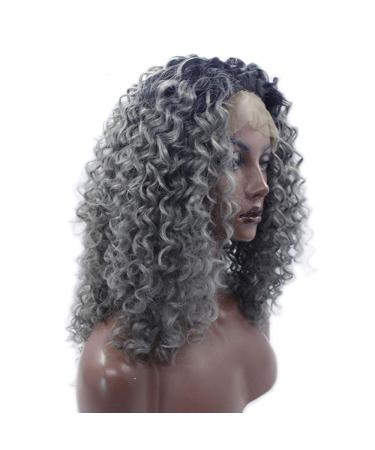 BGHJUE Women's Dark Grey Long Wave Synthetic Wig | Curly Lace Front Hairpieces for International Shipping - Buy Online on GoSupps.com