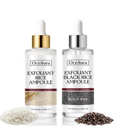 Peel Shot Glow Rice Peeling Ampoule 200ml White and Black Rice Ampoule Duo Daily Soft Exfoliating Face and Body Scrub for Dead Skin Cells All Skin Types Korean Skincare