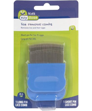 Ezy Dose Kids Lice and Eggs Comb | Stainless Steel Pin Teeth | Hair Care for Baby, Toddler, Adult | Pack of 2 Comb Set - Buy Online on GoSupps.com