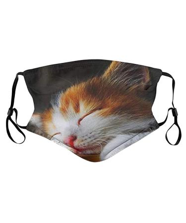 Yliquor 17 Styles Print Mouth Covering Cute Furry Cat Pattern Mouth Washed Reusable Face Cotton Cover for Outdoor Cycling Personal Protection for Men Women (1 pc G)