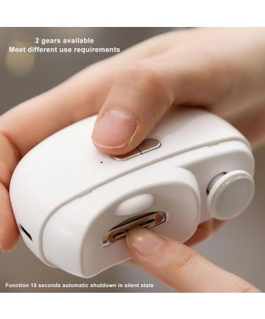Qukaim Electric Fingernail Cutter 2 in 1 Electric Nail Clipper Rechargeable Light Fingernail Trimmer White - Buy Online on GoSupps.com