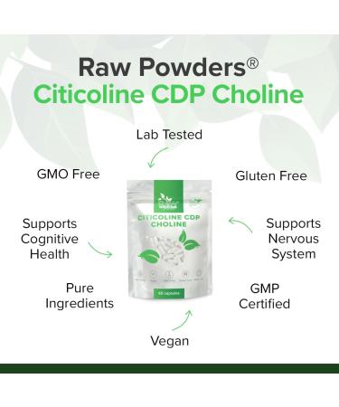 RP Citicolin 250mg - CDP Choline Capsules | GMO-Free Gluten-Free & Allergen-Free | 60 Capsules Made in ISO-Licensed Facilities - Buy Online on GoSupps.com