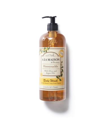 A La Maison Natural Body Wash Honeysuckle Scent | Moisturizing and Hydrating | Triple French Milled | Body Soap for Women and Men (25.36 Fl Oz)