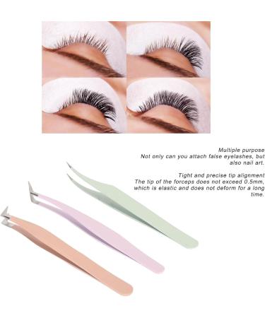 3pcs Stainless Steel Eyelash Tweezers Set - Smooth Applicator Tools for False Eyelash Extensions | International Shipping Available - Buy Online on GoSupps.com