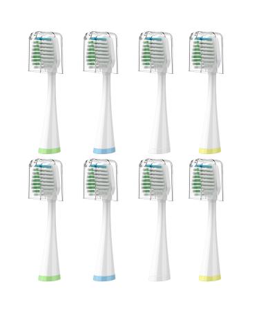 Replacement Brush Heads for Smile Bright Platinum Sonic Electric Toothbrush Soft Bristles 8-Pack with Covers