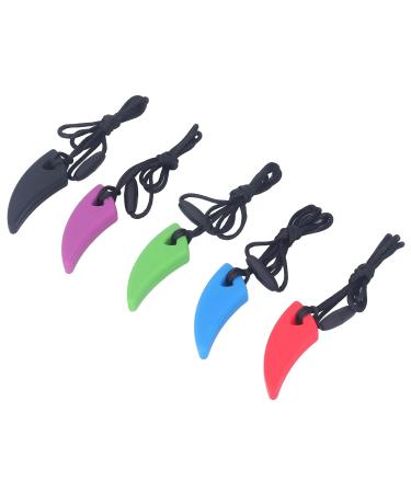 Chewy Pacifier Necklace 5-Pack | Safe Silicone Sensory Chew Necklace for ADHD Relief - Buy Online on GoSupps.com