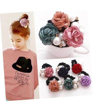 Beaupretty Flower Pearl Hair Rope Hair hair ties Flower Hair Rope Ponytail Hair Bands Korean version flower Flower Pearl Hair Tie - Buy Online on GoSupps.com
