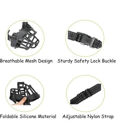 Ohcozzy Silicone Dog Muzzle - Adjustable Basket Muzzle for Small Medium & Large Dogs - Size 4 Gray - International Shipping Available - Buy Online on GoSupps.com