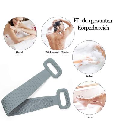 Inmorven Silicone Back Scrubber - 90cm Body Brush for Shower | Exfoliating Spa Tool for Men & Women | Ideal Skin Care Massager - Buy Online on GoSupps.com