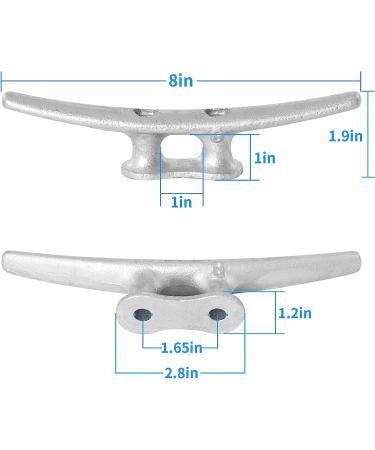 VEITHI 8 Inch Dock Cleat - Hot Dipped Galvanized Boat Cleat (2 4-Pack) | Anchor Line Cleat for Boats, Kayaks | Marine Decor Hardware Included - Buy Online on GoSupps.com