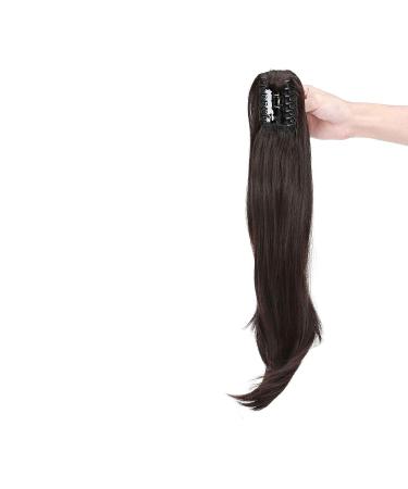 55 cm Curly Clip-in Ponytail Extensions | Wavy Synthetic Hair for Women - Dark Brown - Buy Online on GoSupps.com