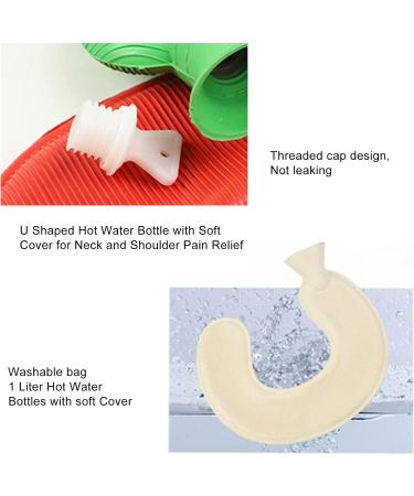 LBEC 1L Hot Water Bottle - Explosion-Proof U-Shaped Soft Cover for Pain Relief - Gray - Buy Online on GoSupps.com