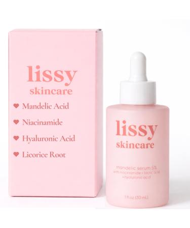Lissy Skincare- Mandelic Acid + Niacinamide Serum For Breakouts Reduce Redness Blemish & Exfoliate Balancing Treatment | Licorice Root & Hyaluronic Acid Hydration & Improved Complexion