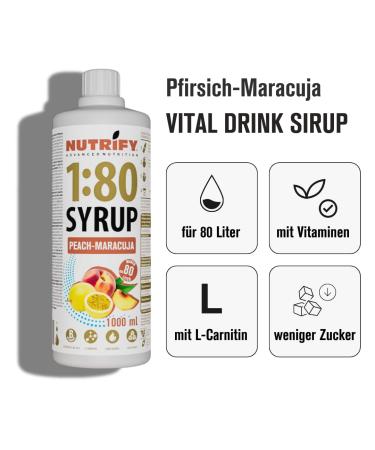 Nutrify Vital Fitness Drink Set 2x1L - Sugar-Free Peach-Maracuja & Raspberry Concentrate with Vitamins & L-Carnitine | Low-Calorie Sports Drink 160L - Buy Online on GoSupps.com