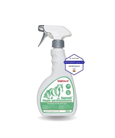 Supravit brakes and fly spray horse - effective insect protection against brakes creeping mosquitoes and flies - mosquito spray for horses is immediately up to 8 hours - insect spray with 500ml