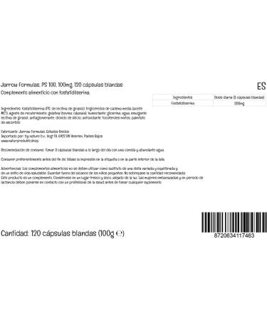 Jarrow Formulas PS 100 (Phosphatidylserine) 100mg 120 Capsules - Non-GMO, Gluten Free - Buy Online on GoSupps.com