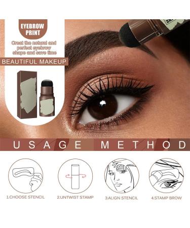Brown Black Eyebrow Stamp Stencil Kit with 24 Reusable Thick & Thin Brow Stencils - Pomade Eyebrow Shaping Definer Set - Buy Online on GoSupps.com