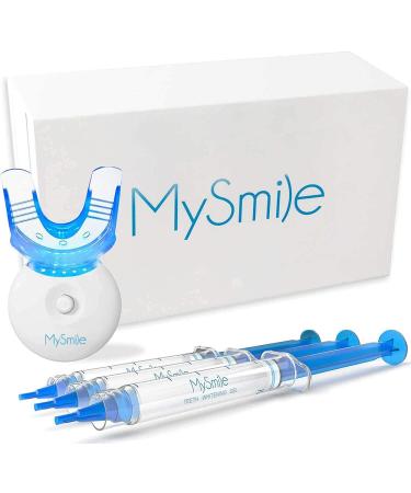 MySmile Teeth Whitening Kit with LED Light, 3 Non-Sensitive Teeth Whitening Gel and Tray, Deluxe 10 Min Fast-Result Carbamide Peroxide Teeth Whitener, help Remove Teeth Stain from coffee, drinks, food