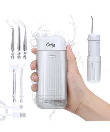 Portable Cordless Water Flosser for Teeth Cleaning Mini Rechargeable Oral Irrigator with 5 Nozzles 3 Modes Telescopic Water Tank IPX7 Waterproof Compact for Travel and Home Use