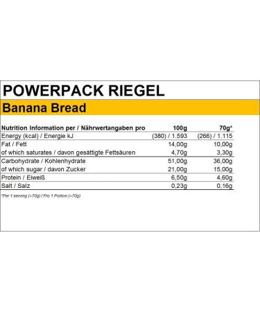 Peeroton Powerpack Riegel Banana Bread - Sugar-Free Protein Snack & Meal Replacement - 18 x 50g Oat Bars for Long-Lasting Energy - Buy Online on GoSupps.com