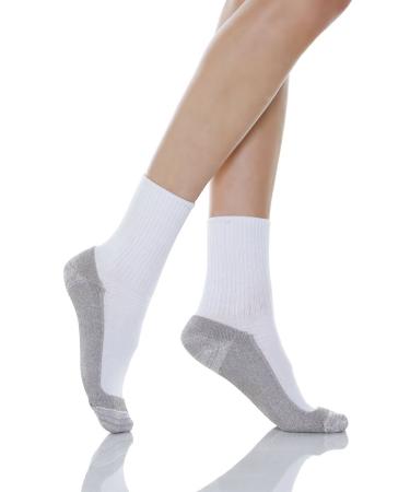 RELAXSAN 550P X-Static Silver fiber diabetic socks with soft massaging terry sole 100% Made in Italy 6 White