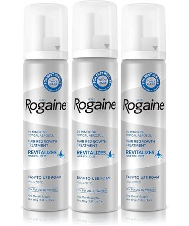 Rogaine Men's Foam Triple Pack - Hair Regrowth Treatment for Men - 3 Month Supply - Buy Online on GoSupps.com