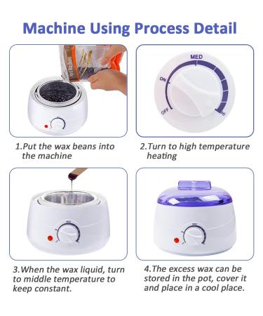 Hard Wax Beans for Hair Removal - Ideal for Face, Eyebrow, Back, Chest, Bikini, Legs - 14.1oz Refill with 10 Applicators - Buy Online on GoSupps.com