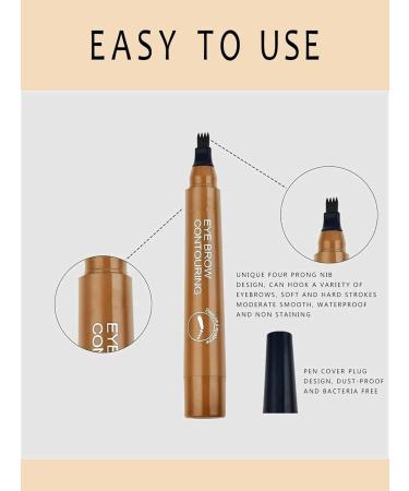 Lightsbetter Waterproof Brow Pen Microblading Eyebrow Pen Lightbetter Eyebrow Pen Natural Precise 4 Point Eyebrow Pencil (Light brown) - Buy Online on GoSupps.com