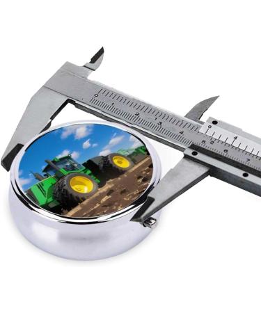 Tractor Farm Portable Metal Pill Box - Round Mini 3-Compartment Travel Organizer | Hinged Design for Small Pills - Must-Have Travel Accessory - Buy Online on GoSupps.com