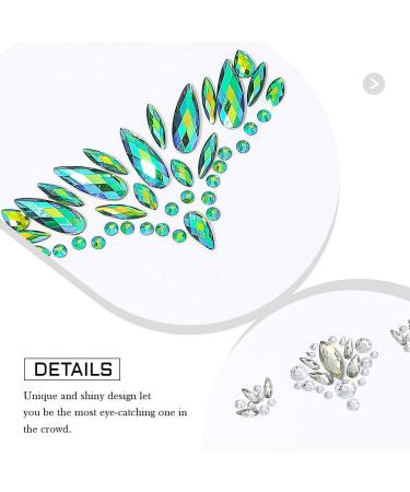 St. Patrick's Day Face Gems | 2 Sheets Crystals Stickers for Festival Makeup | Mermaid Tear Body Jewels for Women & Girls - Buy Online on GoSupps.com