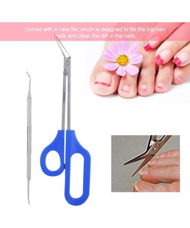 HUSHUI Stainless Steel Pedicure Nail Tool Set with Long Handle Toenail Scissors and Nail File for Effective Dead Skin Cells Removal - Buy Online on GoSupps.com