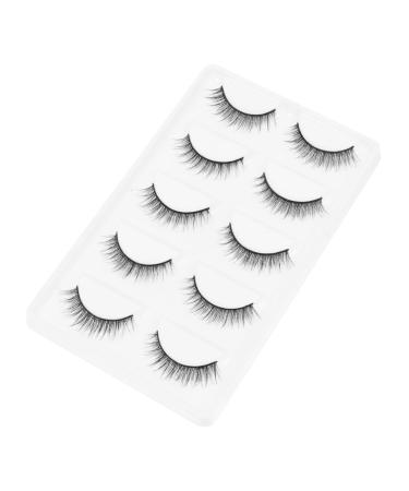 BIUDECO 5 Pairs Short Eyelash 3d Eyelashes Makeup Eyelashes 3d Synthetic Eyelashes Fluffy Volume Lashes Artificial Eyelashes Long Eyelashes 6d Glue Artificial Fiber Natural