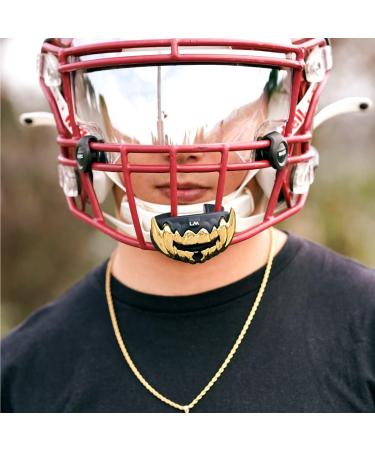 Loudmouth 3D Beast Chrome Black/Gold Football Mouth Guard for Adults & Youth | Maximum Air Flow Sports Mouthpiece - Buy Online on GoSupps.com