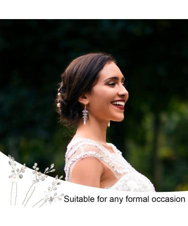 3 Pieces Silver Wedding Flower Hairpins - Bridal Headpiece & Accessories for Brides - Buy Online on GoSupps.com