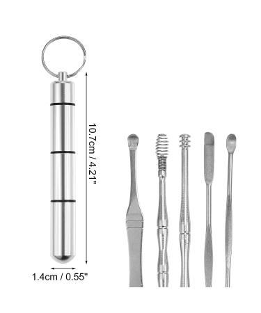 Vocoste 10-Piece Stainless Steel Earwax Cleaning Tool Kit - Portable Ear Cleaner Set in Silver Tone - Buy Online on GoSupps.com