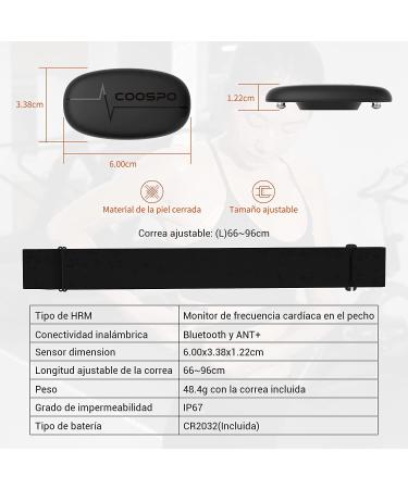 Coospo H6M Heart Rate Meter Pulse Belt - Bluetooth & Ant+ Connectivity IP67 Waterproof EKG Sensor Compatible with Wahoo Elite HRV Rouvy & More - Buy Online on GoSupps.com