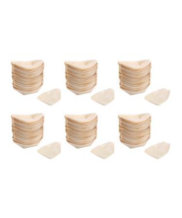 Clisted 300X Finger Food - Bowls Boat Biodegradable Wood 11 cm x 6.5 cm
